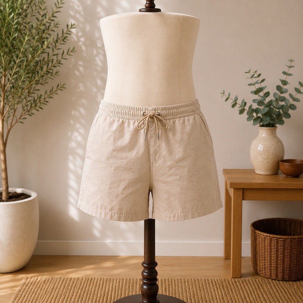 NWT Open Edit Swim Trunks Mens 3XL Tan Thread Mesh Lined Drawstring Shorts
